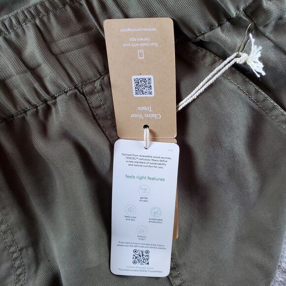 TenTree Womens XL Instow‎ Casual Recycled Material Short Olive Night Green New - Picture 7 of 9